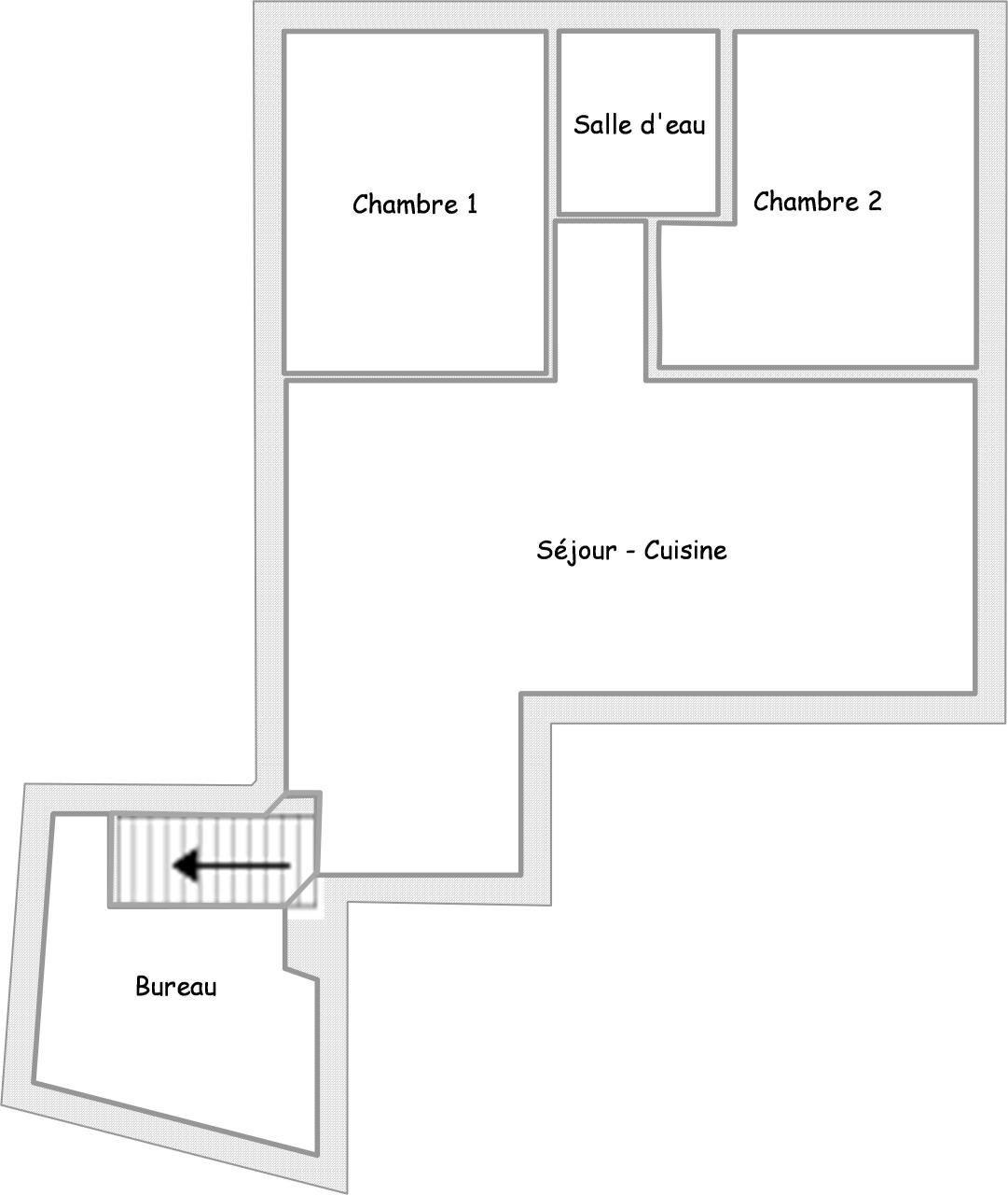 Pausu (64): appartement T3 bis de 54.22m² avec 2 chambres à vendre