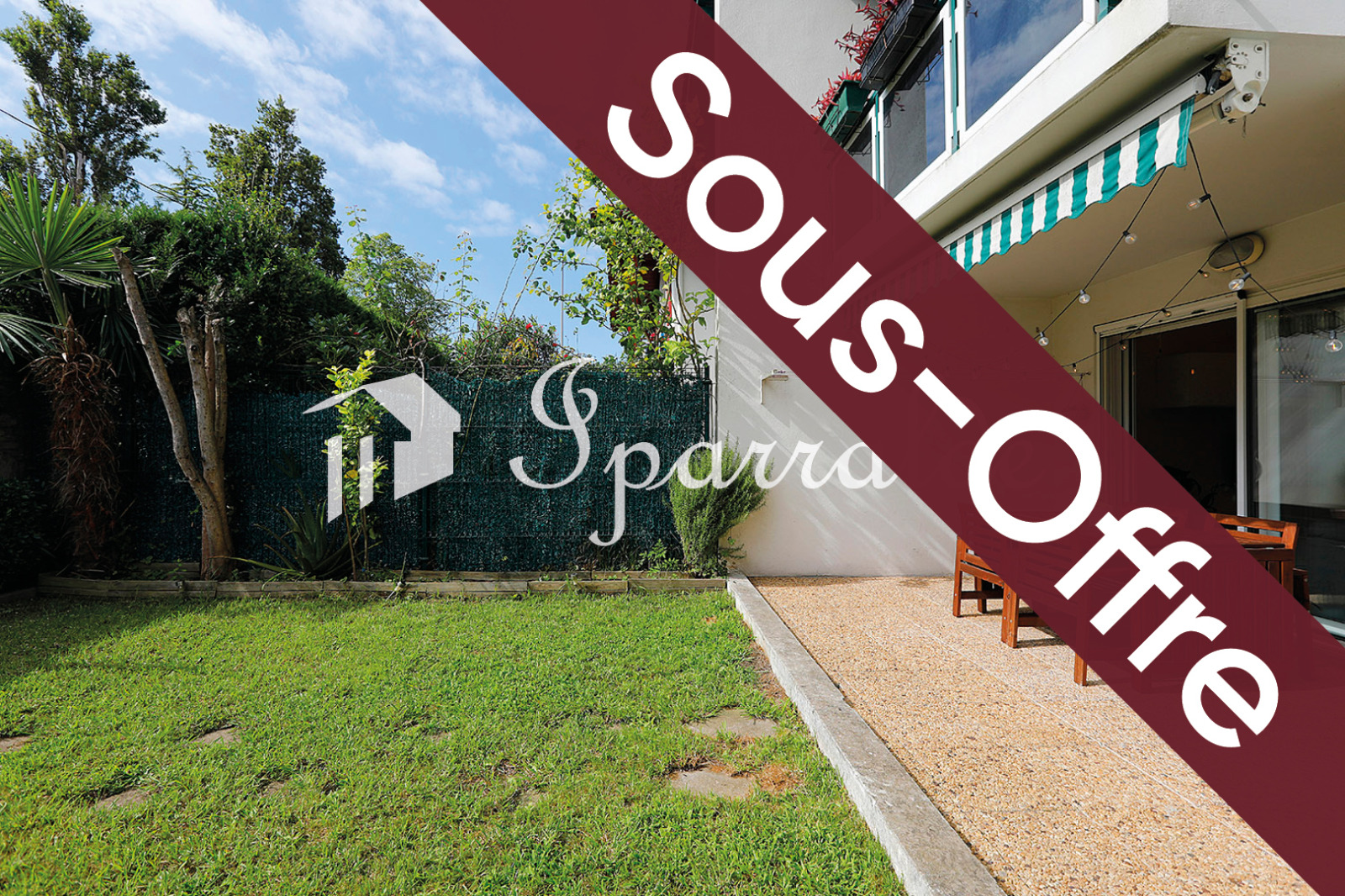 Hendaye – Grand T3 en rez-de-jardin avec terrasse, jardin privatif et garage – Résidence de 2003 proche centre-ville