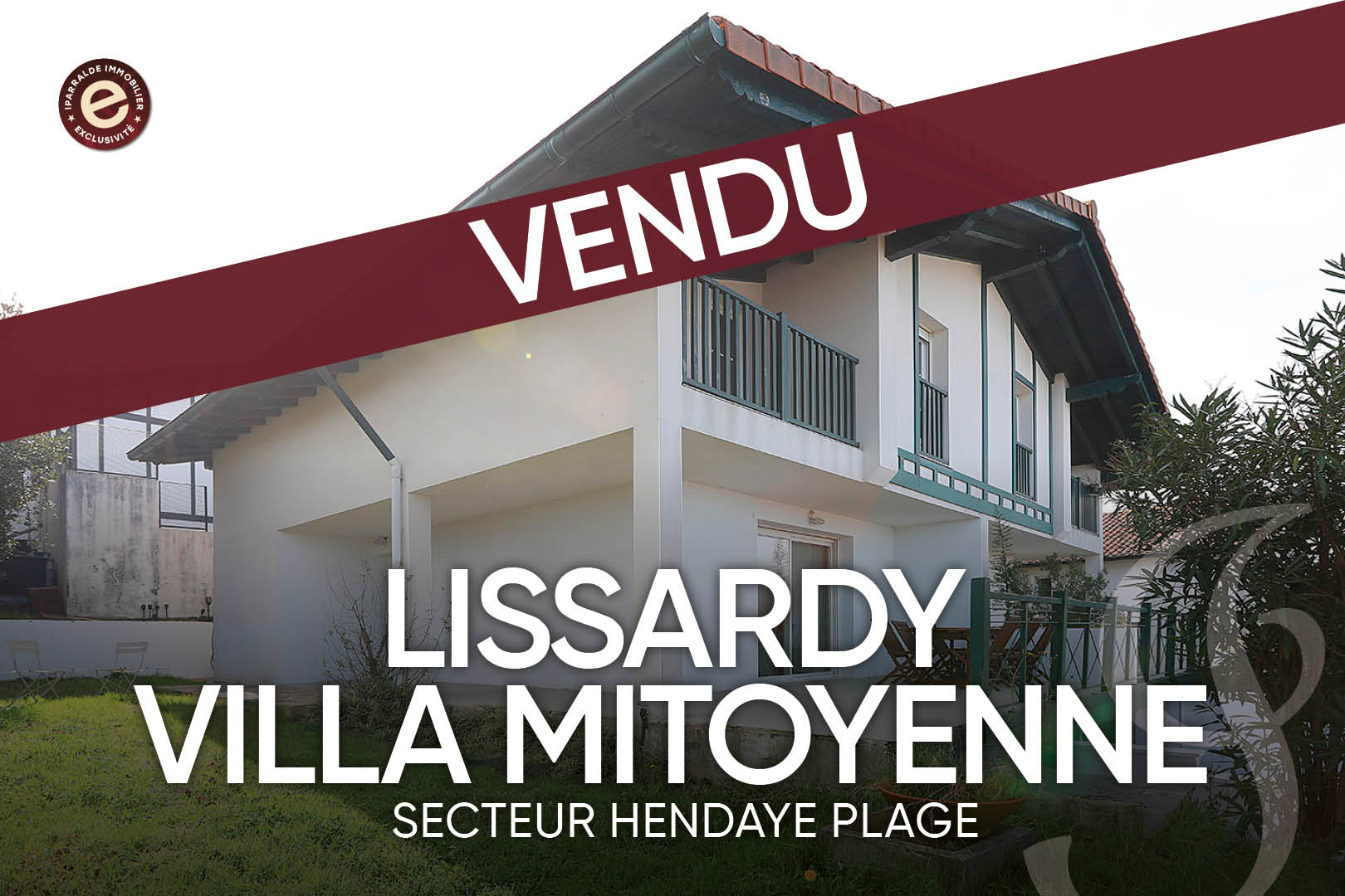 VENDU ! Villa mitoyenne à Hendaye (Lissardy), secteur Hendaye Plage.